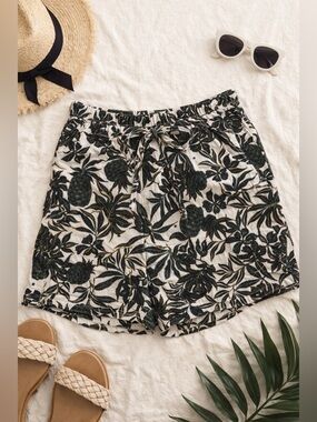 ANA Tropical Print Drawstring Shorts Size Large Pineapple Botanical Summer